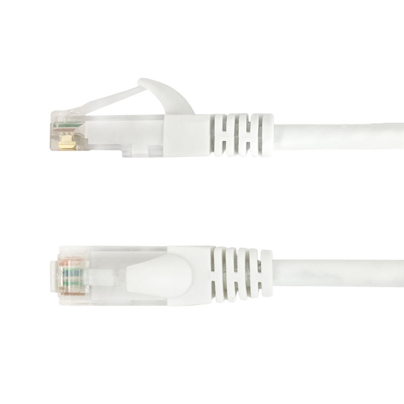 RJ45 Cat6 550MHz Molded Patch Cable - Premium Fluke® Patch Cable Certified - CMR Riser Rated - White