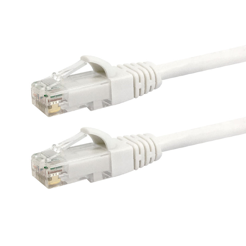 RJ45 Cat6 550MHz Molded Patch Cable - Premium Fluke® Patch Cable Certified - CMR Riser Rated - White