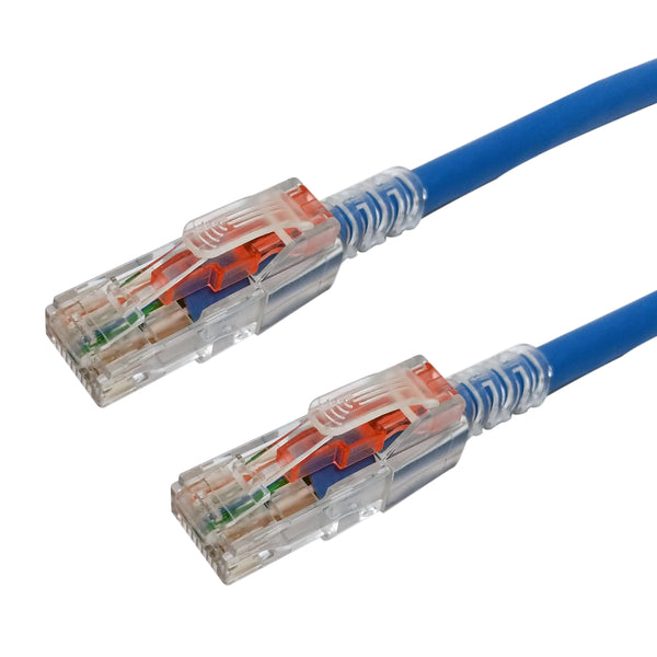 RJ45 Cat6a Patch Cable - Custom Locking Style Boot - Blue