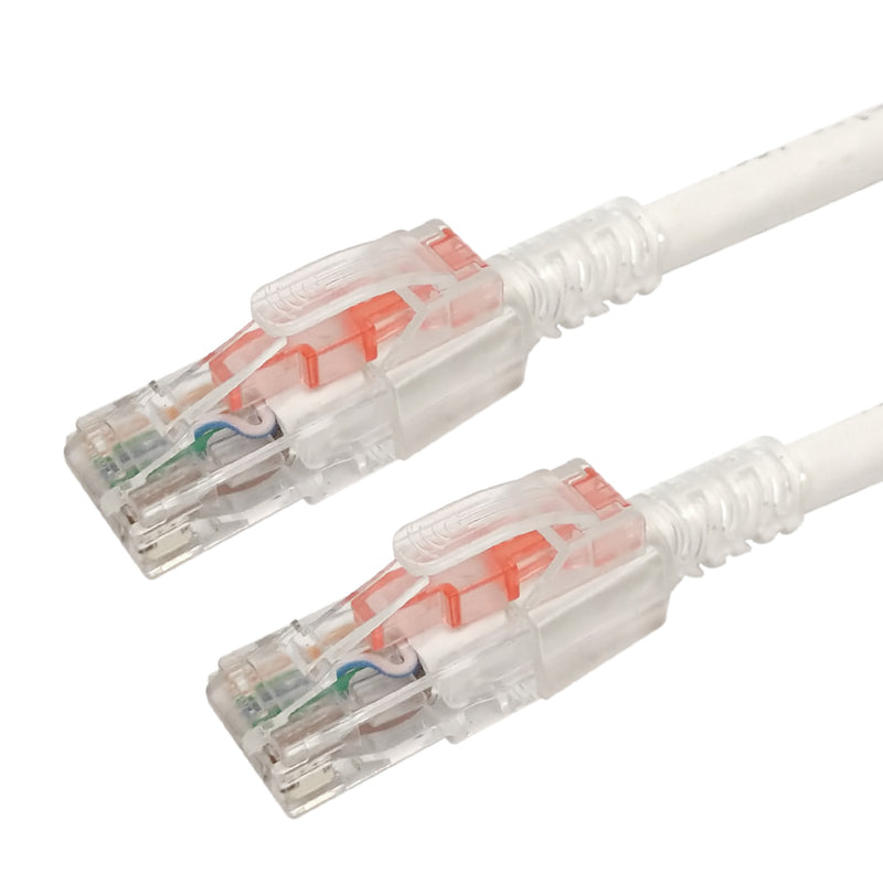 RJ45 Cat6a Patch Cable - Custom Locking Style Boot - White