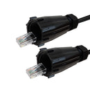 RJ45 Male with IP68 Shroud to RJ45 Male with IP68 Shroud Cat6a UTP Outdoor UV / Direct Burial Patch Cable - Black