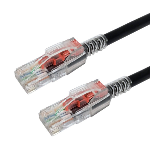 RJ45 Cat6 Patch Cable - Custom Locking Style Boot - Black