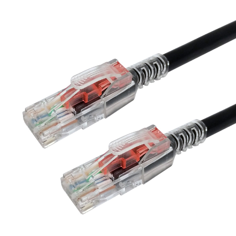 RJ45 Cat6 Patch Cable - Custom Locking Style Boot - Black