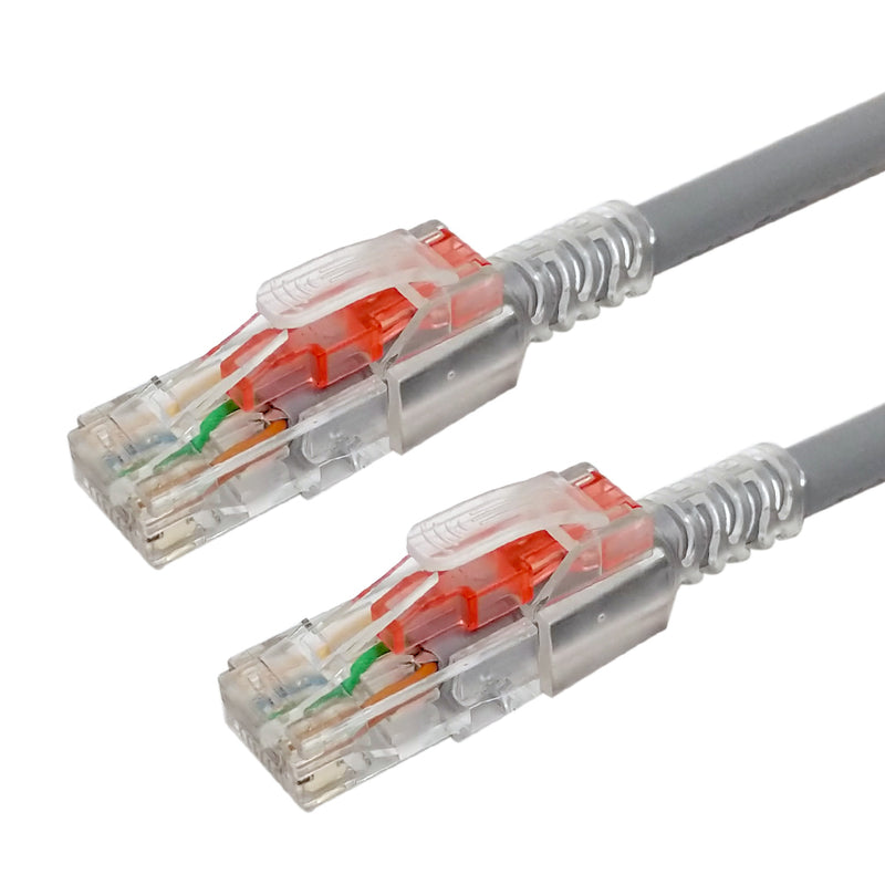 RJ45 Cat6 Patch Cable - Custom Locking Style Boot - Grey