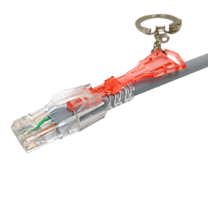 RJ45 Cat6 Patch Cable - Custom Locking Style Boot - Grey