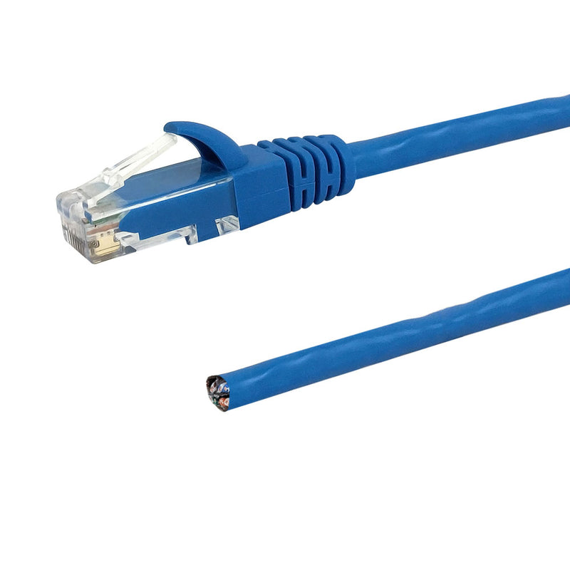 RJ45 to Blunt CAT6 Solid Pigtail Cable - Blue