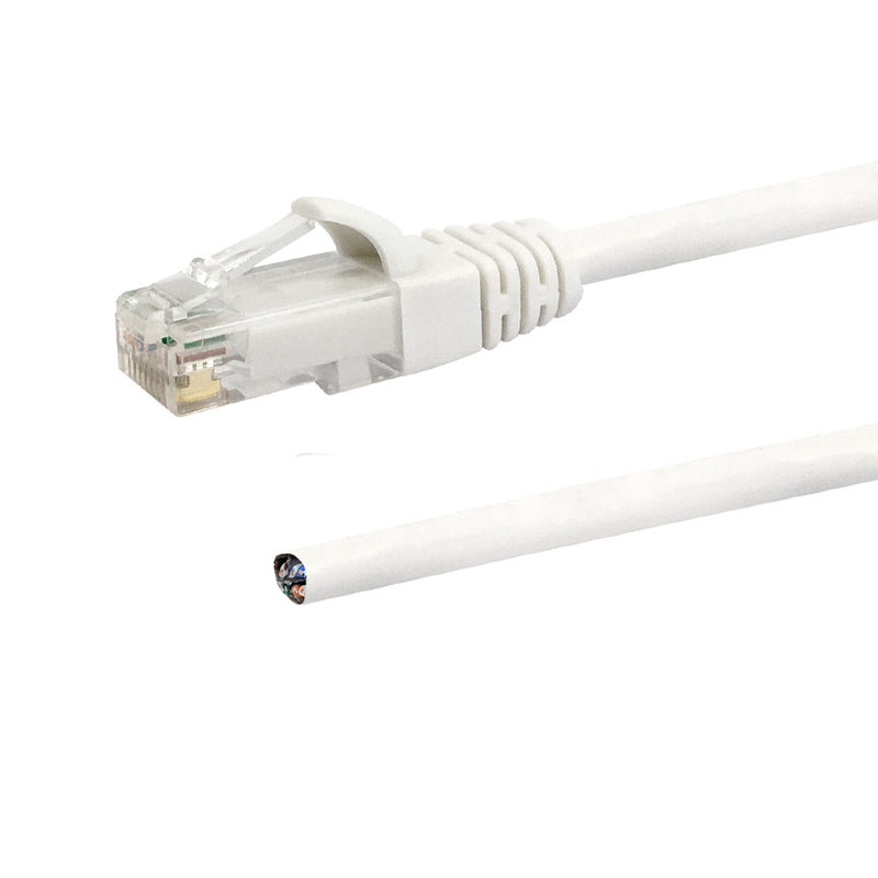 RJ45 to Blunt CAT6 Solid Pigtail Cable - White