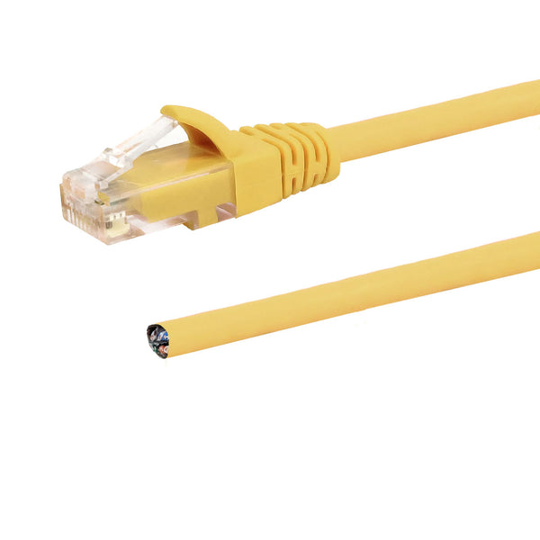 RJ45 to Blunt CAT6 Solid Pigtail Cable - Yellow