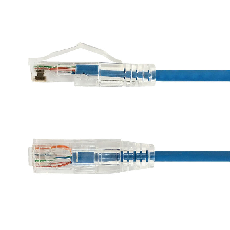 Cat6a UTP 10GB Ultra-Thin Patch Cable - Premium Fluke® Patch Cable Certified - CMR Riser Rated - Blue