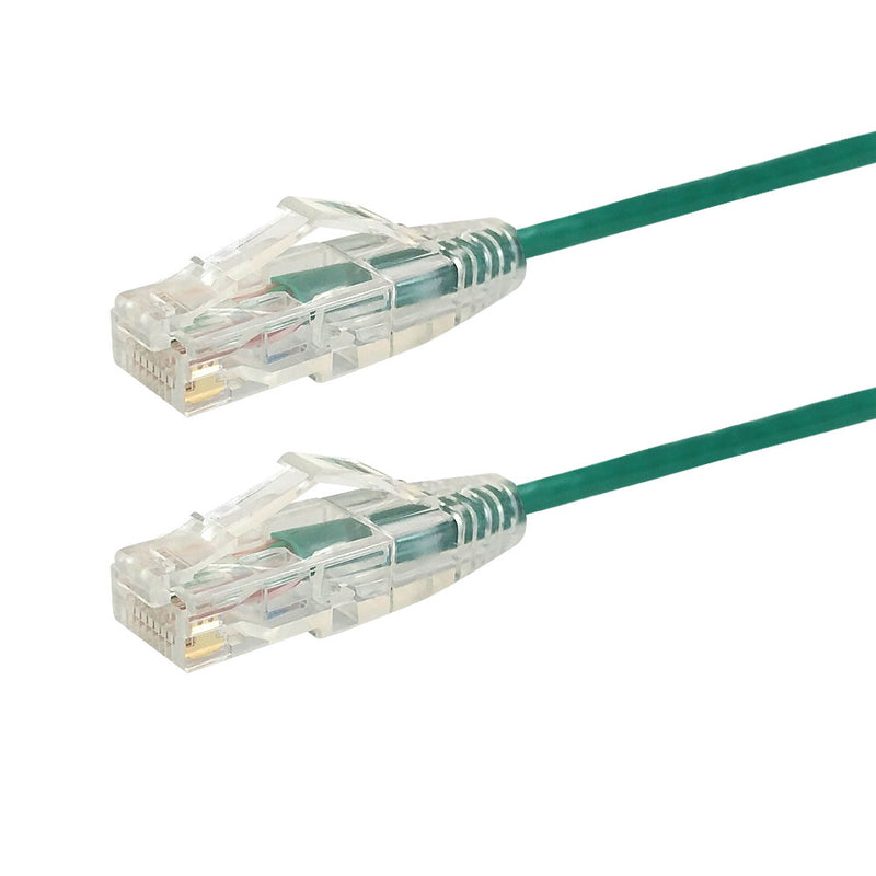 RJ45 Cat6 UTP Ultra-Thin Patch Cable - Premium Fluke® Patch Cable Certified - CMR Riser Rated - Green