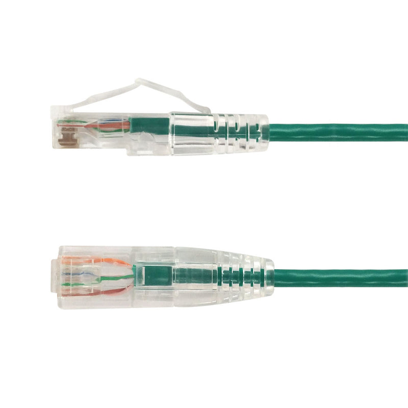 RJ45 Cat6 UTP Ultra-Thin Patch Cable - Premium Fluke® Patch Cable Certified - CMR Riser Rated - Green