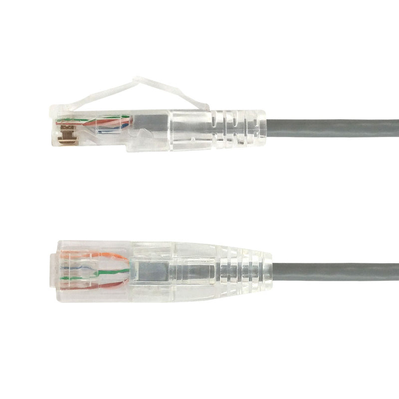 Cat6a UTP 10GB Ultra-Thin Patch Cable - Premium Fluke® Patch Cable Certified - CMR Riser Rated - Grey