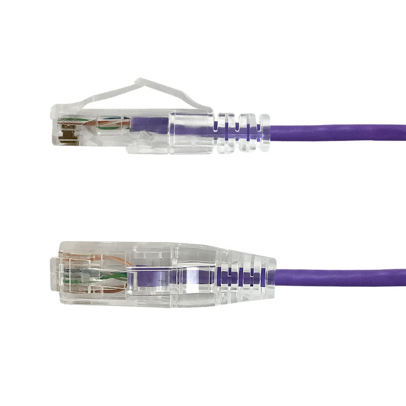 Cat6a UTP 10GB Ultra-Thin Patch Cable - Premium Fluke® Patch Cable Certified - CMR Riser Rated - Purple