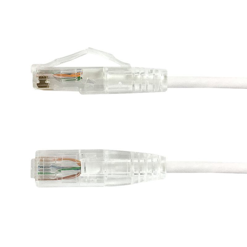 RJ45 Cat6 UTP Ultra-Thin Patch Cable - Premium Fluke® Patch Cable Certified - CMR Riser Rated - White