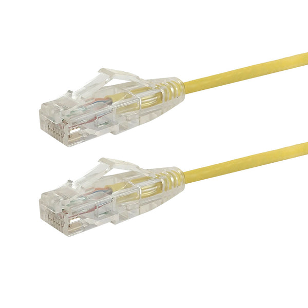 Cat6a UTP 10GB Ultra-Thin Patch Cable - Premium Fluke® Patch Cable Certified - CMR Riser Rated - Yellow
