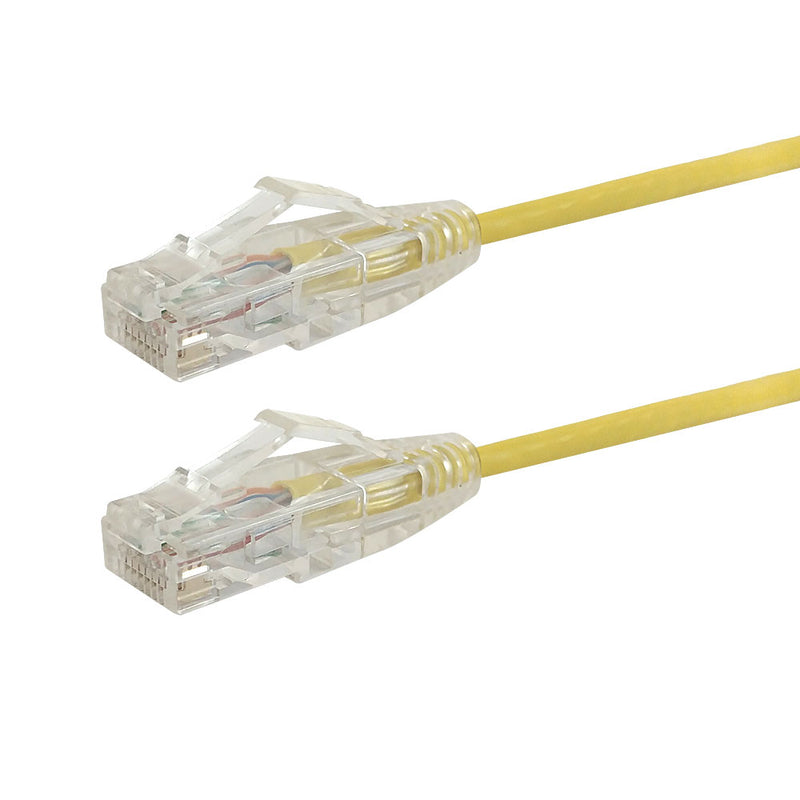 RJ45 Cat6 UTP Ultra-Thin Patch Cable - Premium Fluke® Patch Cable Certified - CMR Riser Rated - Yellow