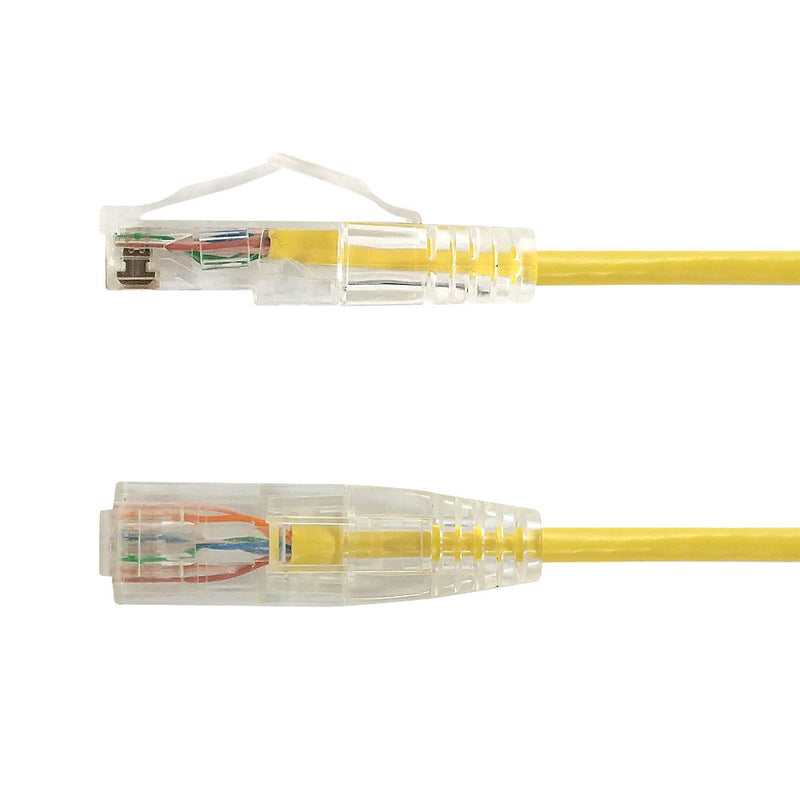 RJ45 Cat6 UTP Ultra-Thin Patch Cable - Premium Fluke® Patch Cable Certified - CMR Riser Rated - Yellow