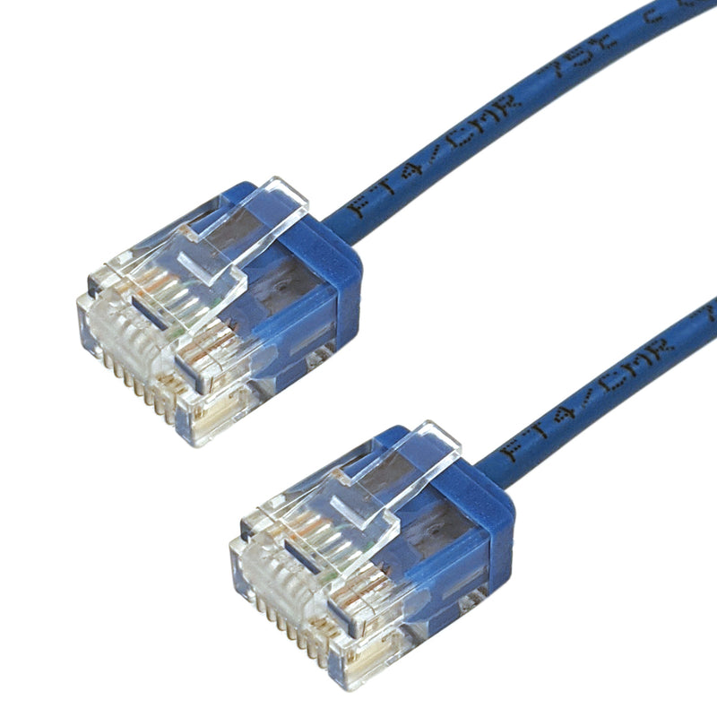 Cat6 UTP Micro-Thin Molded Patch Cable 32AWG - Riser CMR