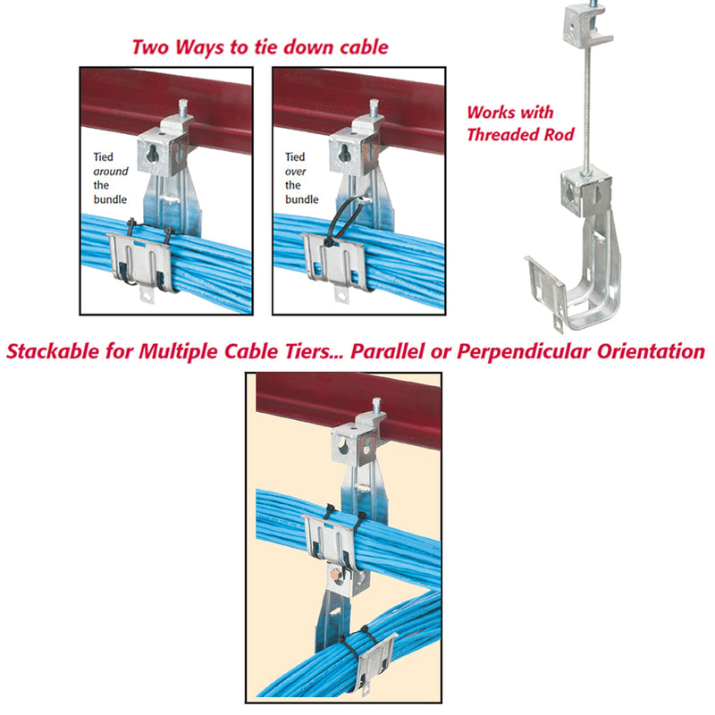J-Hook - 2 inch Steel Used with Threaded Rod and Beam Clamp