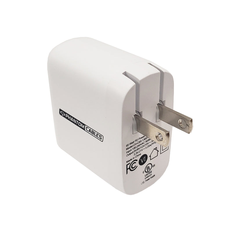 USB Wall Charger - 65W - USB Type-C - GaN & PPS - White