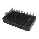 USB A 10-port SMART IQ power station - Black (5V/13.2A)