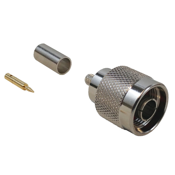 N-Type Male Crimp Connector for RG58 LMR-195 50 Ohm