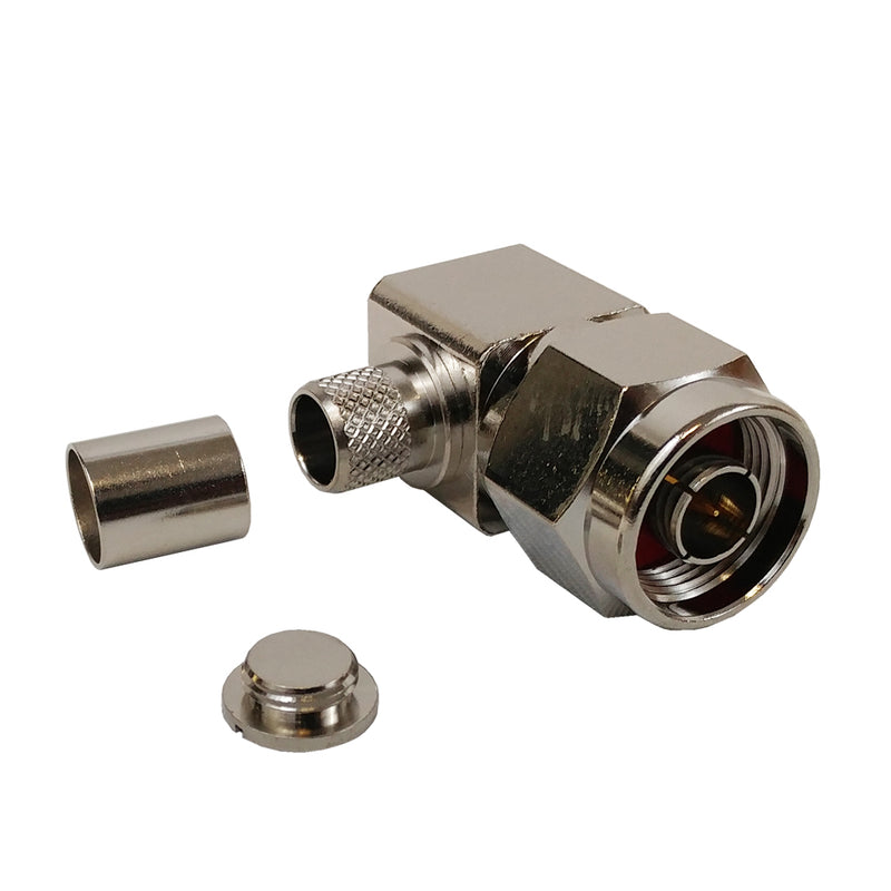 N-Type Right Angle Male Crimp Connector for RG8 LMR-400 50 Ohm