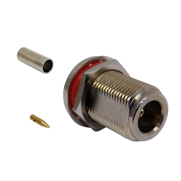 N-Type Female Bulkhead Crimp Connector for RG174 LMR-100 50 Ohm