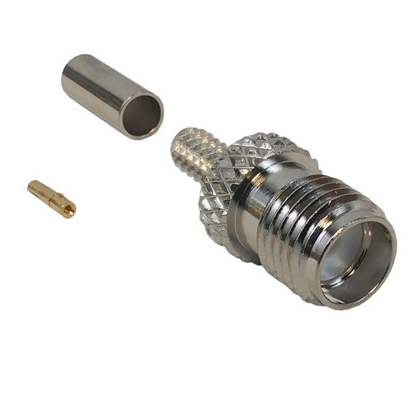 SMA Female Crimp Connector for RG174 LMR-100 50 Ohm