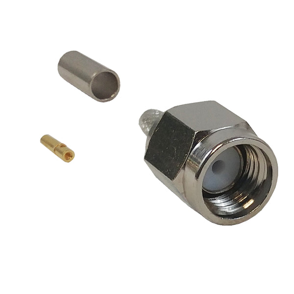 SMA Reverse Polarity Male Crimp Connector for RG174 LMR-100 50 Ohm