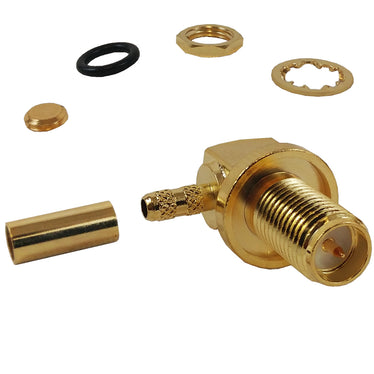 SMA Male Right Angle To N Female Bulkhead Right Angle RF Cable Assemblies With 2 Semi Rigid Semi Fle