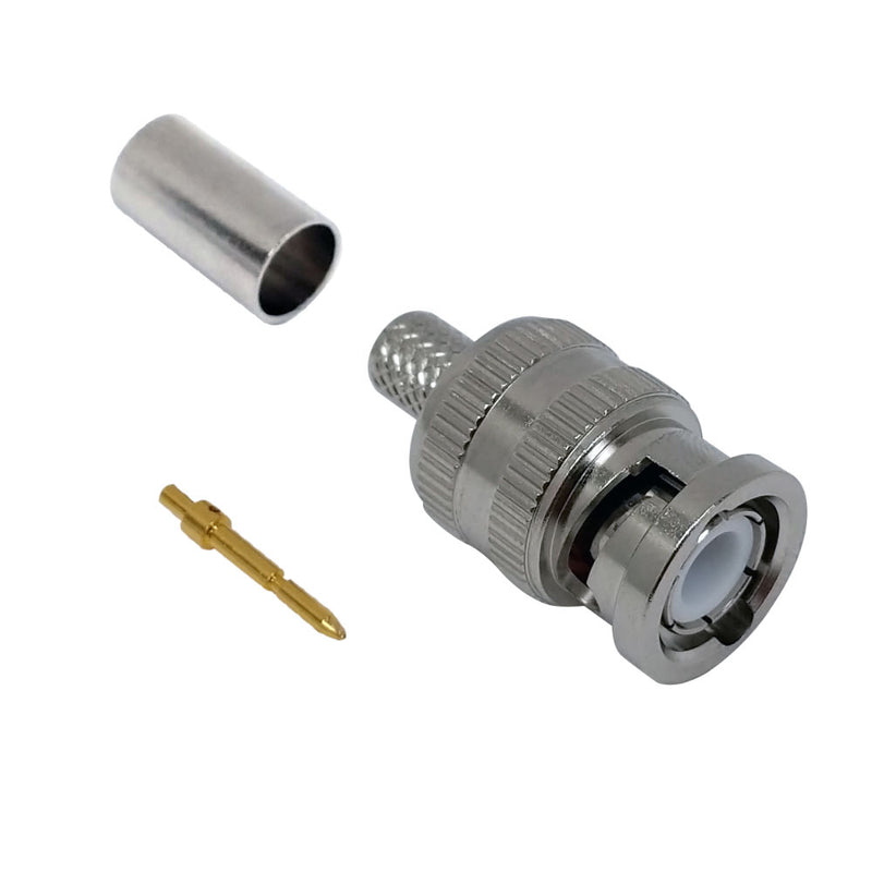 thumbnail image 2 of BNC Male Plug Right Angle Crimp For RG8X RG-8X LMR240 Cable RF Connector 2 of 10
