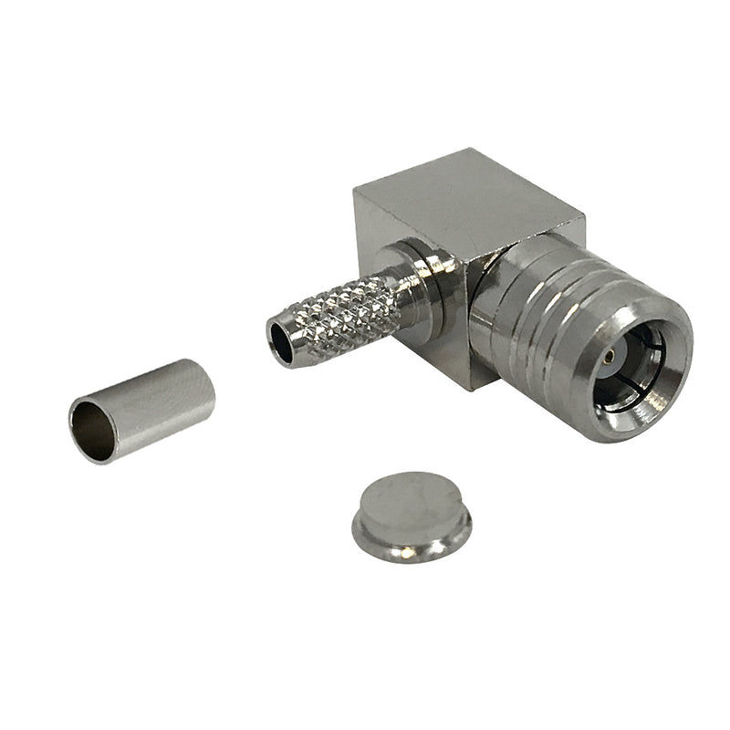 SMB Male Right Angle Crimp Connector for RG174 LMR-100 50 Ohm
