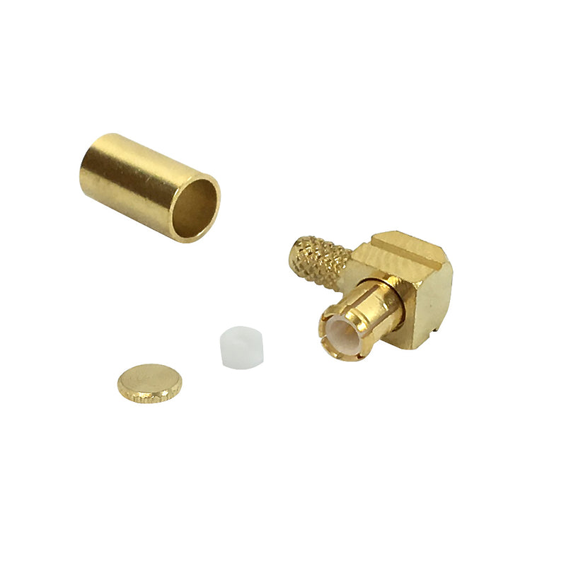 10 X SMA Male Plug Right Angle Crimp Connector For RG174 RG179 RG316 RG188 Cable