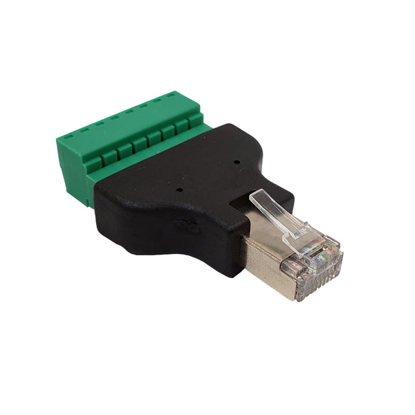 RJ45 Male Plug to 8x Screw Terminal