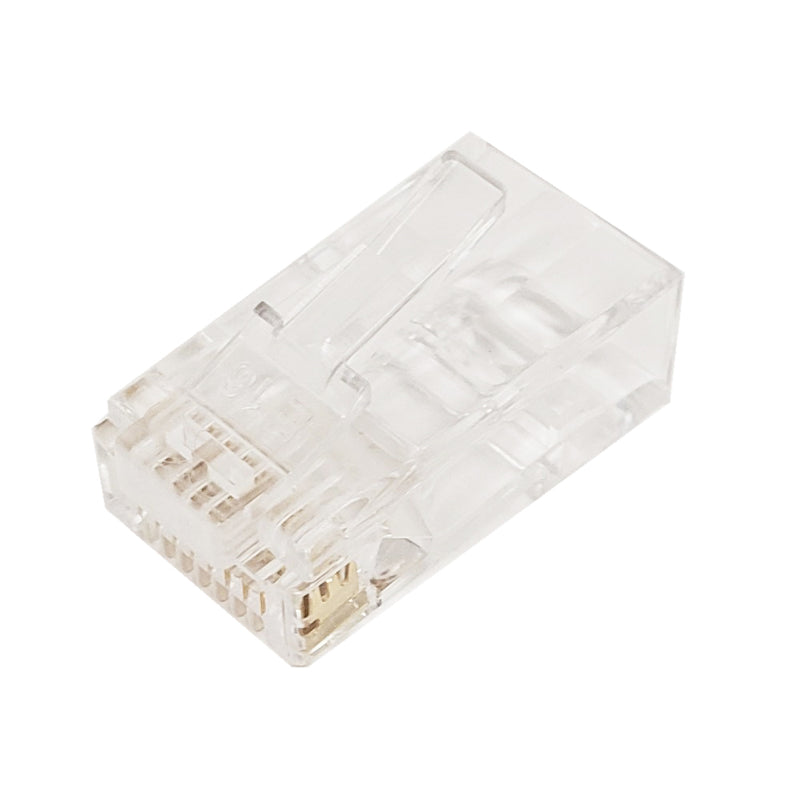 RJ45 Cat5e/Cat6 Pass-Through Plug Solid or Stranded 8P 8C - Pack of 50
