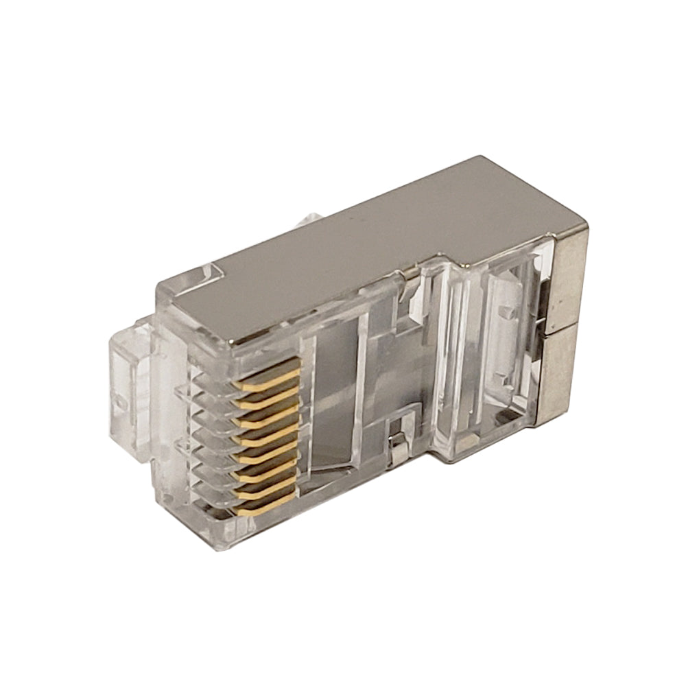 RJ45 Cat6a Shielded 3-pcs Plug (Solid or Stranded) (8P 8C) - Pack of 50