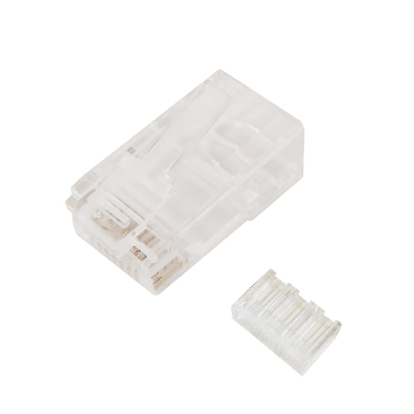 RJ45 Cat6a Plug w/ Insert Solid or Stranded 8P 8C - Pack of 50