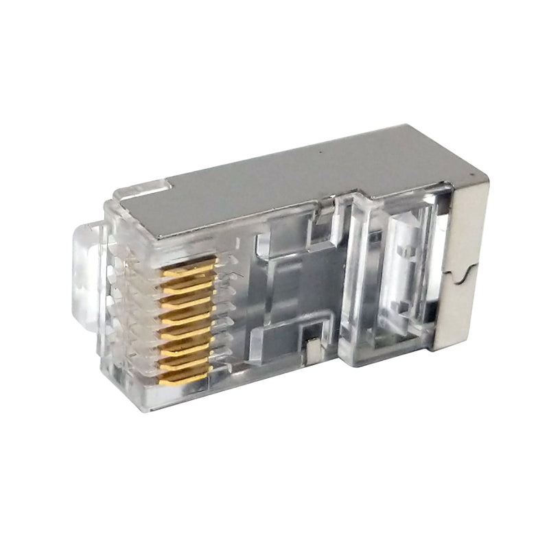 RJ45 Cat6 Pass-Through Shielded Plug Solid or Stranded 8P 8C - Pack of 50