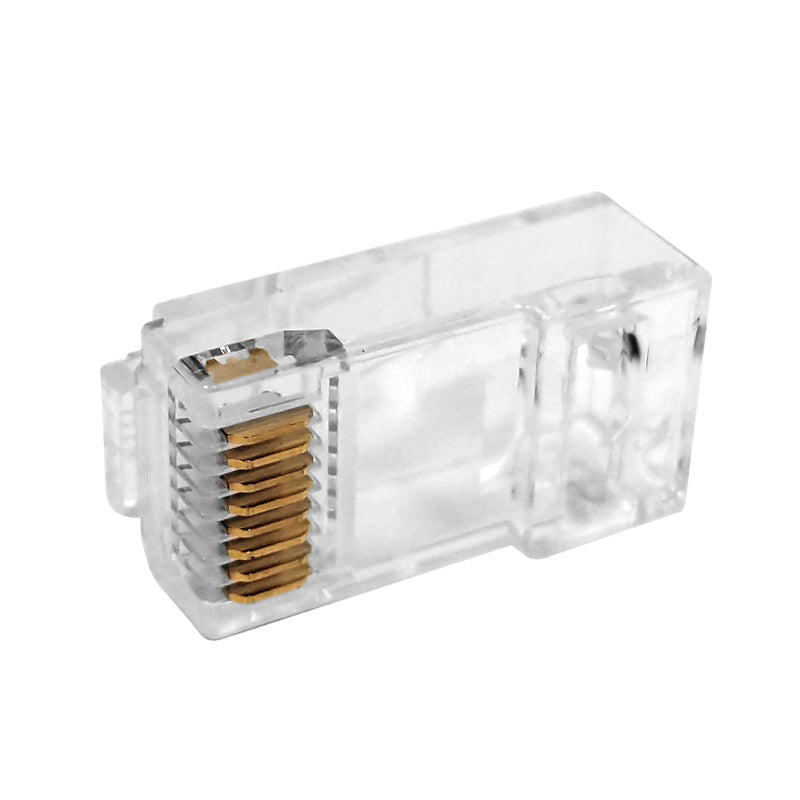 RJ45 1 Piece Cat6 Plug for Round Cable Solid or Stranded 8P 8C