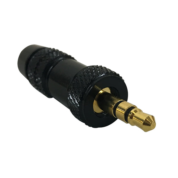 Premium 3.5mm Locking Stereo Male Solder Connector 6.3mm ID - Black