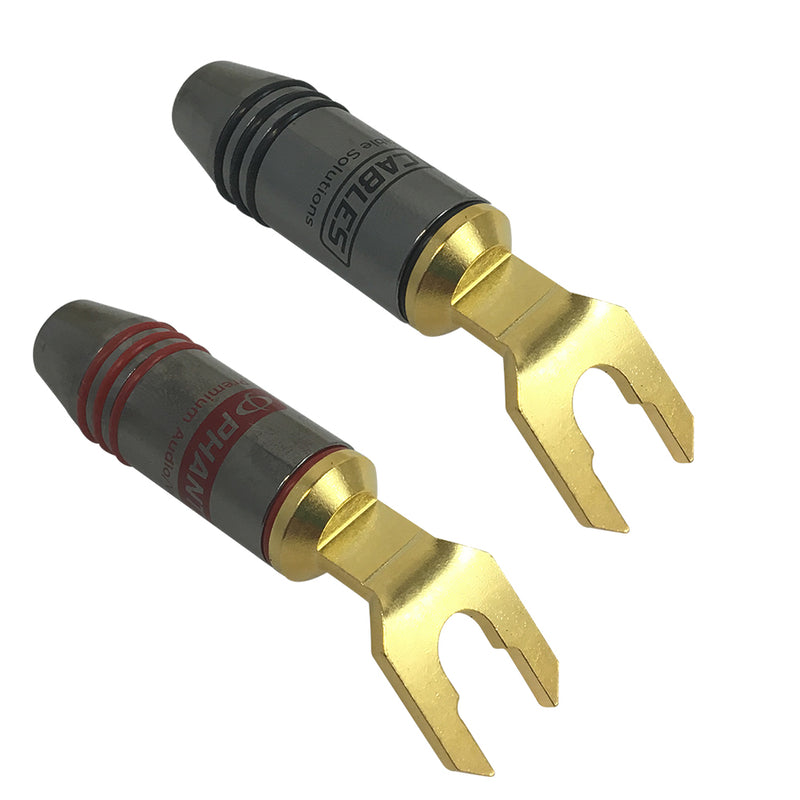 Premium Spade Lug Connectors, 1 Pair - Black/Red