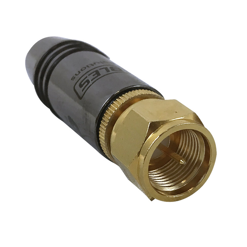 Premium F-Type Male Solder Connector 7.5mm ID - Black