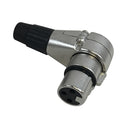 XLR 90 Degree Female Connector Nickel, Gold Plated Pins