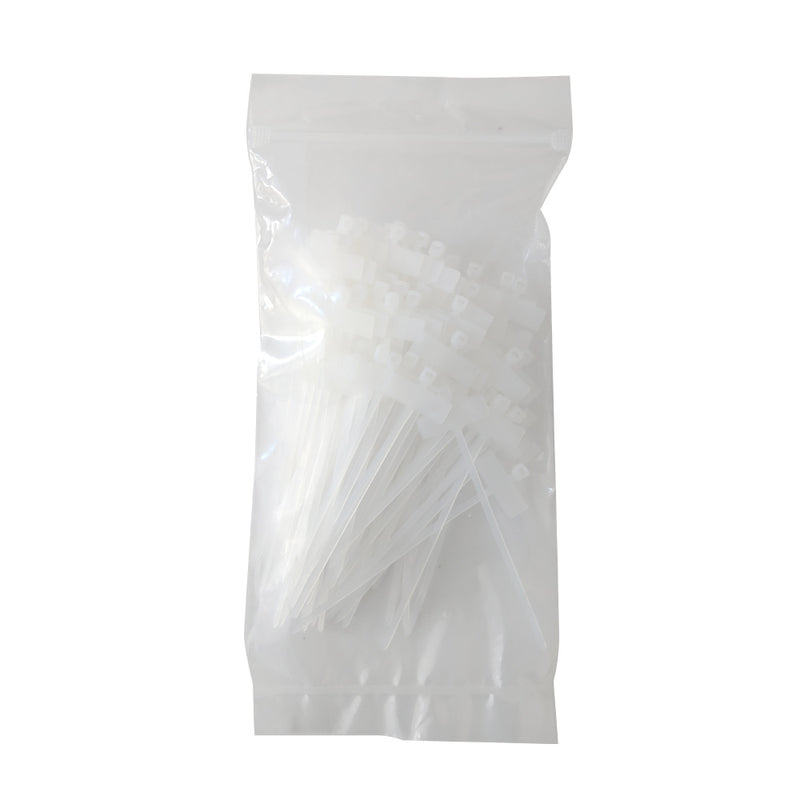 14 inch Wrap-Around Flag Style Cable Tie 18lb UL94 V-2 Nylon 66 Clear - Pack of 100