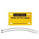 Fiber Optic Caution Tag - Yellow - 45mm x 80mm - With Cable Ties - Pack of 10