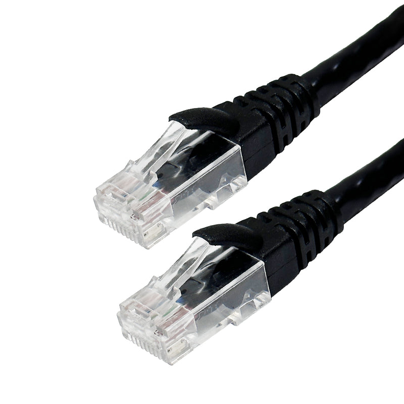 Molded Boot Custom RJ45 Cat6 550MHz Assembled Patch Cable - Black