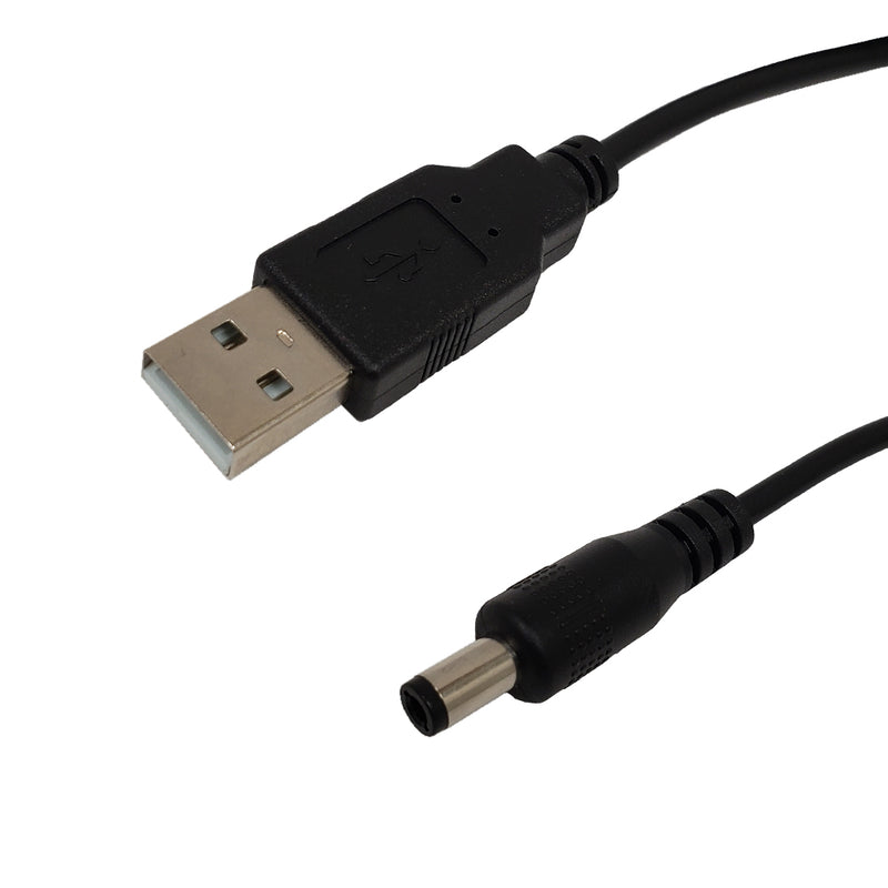 USB A Male to 5.5mm x 2.5mm DC Plug Power Cable