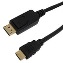 DisplayPort Male to HDMI Male Cable with Audio - 4Kx2K 30Hz - 28AWG CL3/FT4