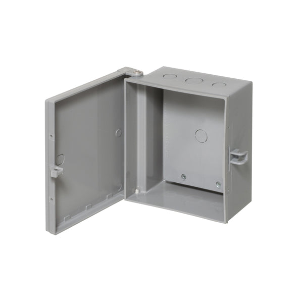 Enclosure Box 7" 8" x 3.5", Indoor/Outdoor Non-Metallic, NEMA 3R Rated with Backplate - Grey